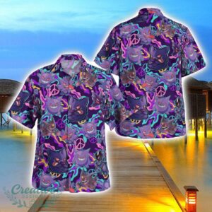 Peace Gengar Hawaiian Shirt 3D Printing Beach Shirt For Men And Women Product Photo 1