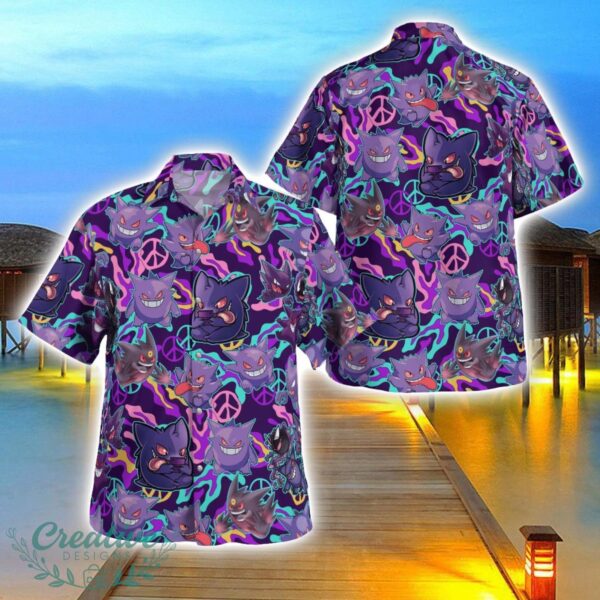 Peace Gengar Hawaiian Shirt 3D Printing Beach Shirt For Men And Women Product Photo 1