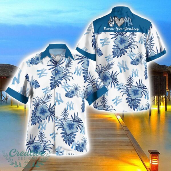 Peace Love Yankees Hawaiian Shirt 3D Printing Beach Shirt For Men And Women Product Photo 1