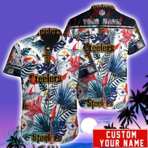 Pittsburgh Steelers NFL Team Aloha Hawaiian Shirt Custom Name For Fans Product Photo 1