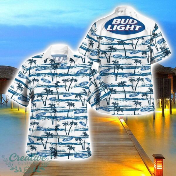 Sea Palm Trees Bud Light Hawaii Shirt 3D Printing Beach Shirt For Men And Women Product Photo 1