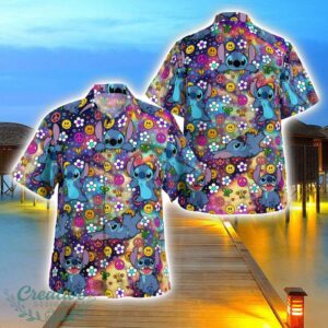 Stitch Hippie Hawaiian Shirt 3D Printing Beach Shirt For Men And Women Product Photo 1