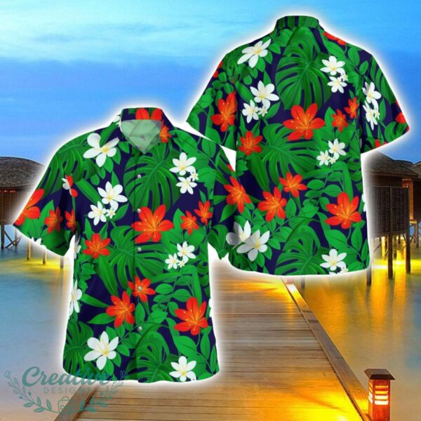 Tropical Red Flowers Hawaiian Shirt 3D Printing Beach Shirt For Men And Women Product Photo 1