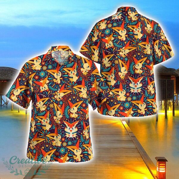 Victiny Pokemon Hawaiian Shirt 3D Printing Beach Shirt For Men And Women Product Photo 1