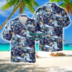 1951 Ford Massachusetts State Police Cruiser Hawaiian Shirt Product Photo 1