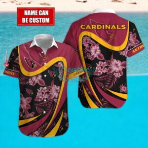 Arizona Cardinals NFL Floral Hawaiian Shirt And Beach Shorts Custom Name For Fans Product Photo 1