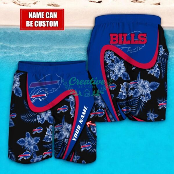 Buffalo Bills NFL Floral Hawaiian Shirt And Beach Shorts Custom Name For Fans Product Photo 2