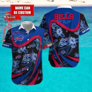 Buffalo Bills NFL Floral Hawaiian Shirt And Beach Shorts Custom Name For Fans Product Photo 1