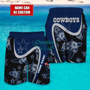 Dallas Cowboys NFL Floral Hawaiian Shirt And Beach Shorts Custom Name For Fans Product Photo 2