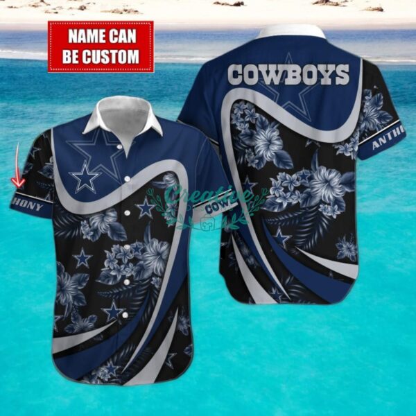 Dallas Cowboys NFL Floral Hawaiian Shirt And Beach Shorts Custom Name For Fans Product Photo 1