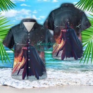 Darth Vader In Battle Star Wars 3D Button Hawaiian Shirt Men And Women Aloha Summer Beach Gift Product Photo 1