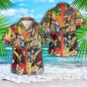 Dc Vs Marvel 3D Button Hawaiian Shirt Men And Women Aloha Summer Beach Gift Product Photo 1