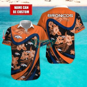 Denver Broncos NFL Floral Hawaiian Shirt And Beach Shorts Custom Name For Fans Product Photo 1