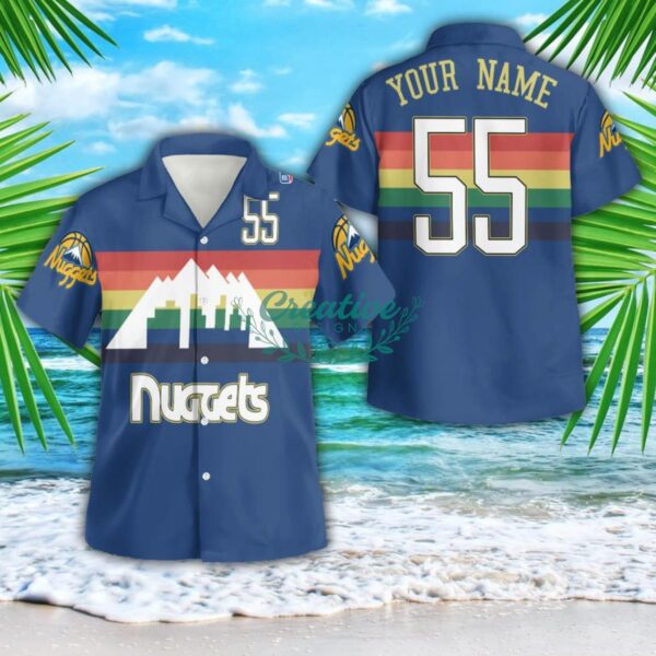 Denver Nuggets Dikembe Mutombo 1991 3D Button Hawaiian Shirt Men And Women Aloha Summer Beach Gift Product Photo 1