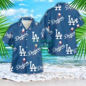 Dodgers La 3D Button Hawaiian Shirt Men And Women Aloha Summer Beach Gift Product Photo 1