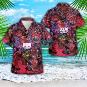 Doom Eternal 3D Button Hawaiian Shirt Men And Women Aloha Summer Beach Gift Product Photo 1