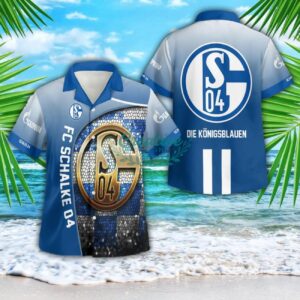 Fc Schalke 04 Die Konigsblauen 3D Button Hawaiian Shirt Men And Women Aloha Summer Beach Gift Product Photo 1