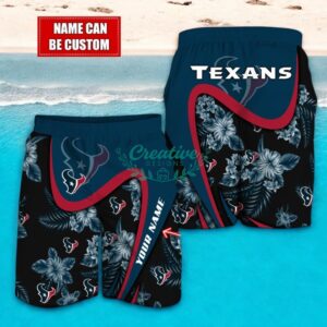 Houston Texans NFL Floral Hawaiian Shirt And Beach Shorts Custom Name For Fans Product Photo 2