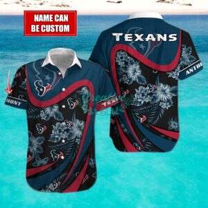 Houston Texans NFL Floral Hawaiian Shirt And Beach Shorts Custom Name For Fans Product Photo 1