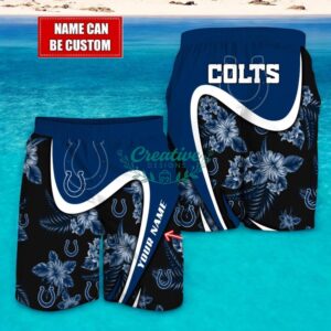 Indianapolis Colts NFL Floral Hawaiian Shirt And Beach Shorts Custom Name For Fans Product Photo 2