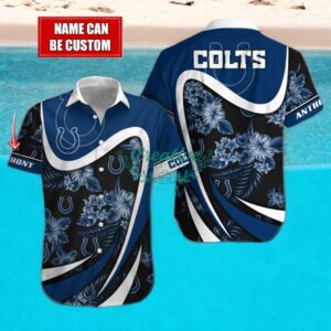 Indianapolis Colts NFL Floral Hawaiian Shirt And Beach Shorts Custom Name For Fans Product Photo 1