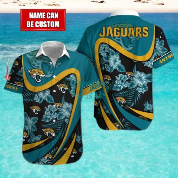 Jacksonville Jaguars NFL Floral Hawaiian Shirt And Beach Shorts Custom Name For Fans Product Photo 1