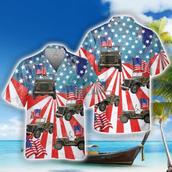 Jeep Willys 1941 MB, 4th Of July Hawaiian Shirt Product Photo 1