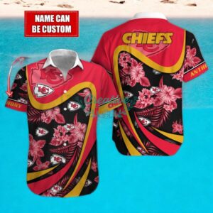 Kansas City Chiefs NFL Floral Hawaiian Shirt And Beach Shorts Custom Name For Fans Product Photo 1