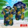 New York Giants NFL Logo And Leaf Pattern Hawaiian Shirt Custom Name For Fans Product Photo 1