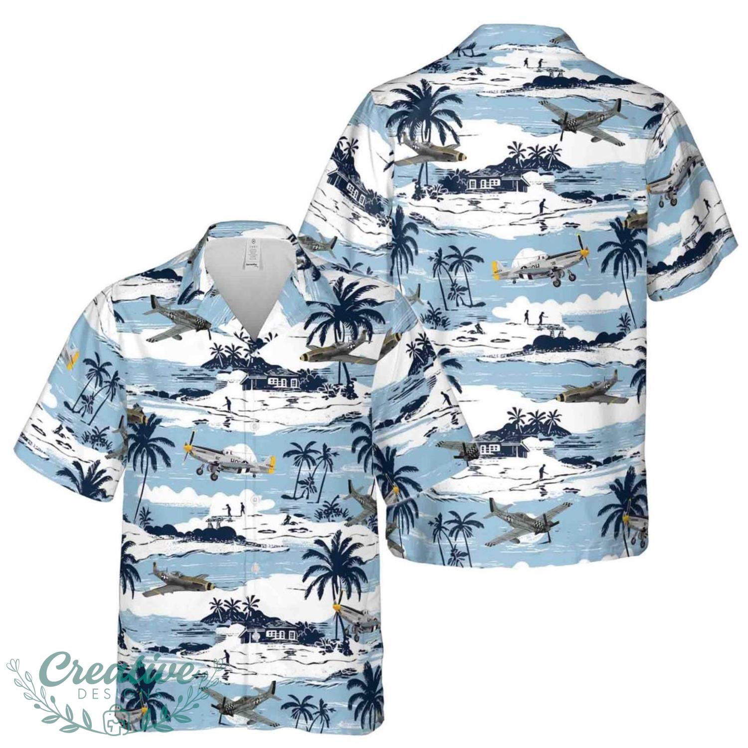 Blue Pastel Aircraft Hawaiian Shirt Product Photo 1
