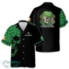 Custom Name Skeleton Irish Flag Clover Pattern Black Hawaiian Shirt Product Photo 1