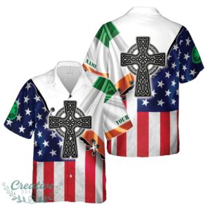 Customizable Irish American Hawaiian Shirt Product Photo 1