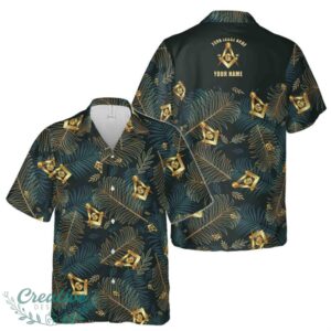 Customize Masonic Master Mason Tropical Palm Leafs Hawaiian Shirt Product Photo 1
