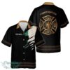 Customize Name Ireland Flag Firefighter Department Black Hawaiian Shirt Product Photo 1