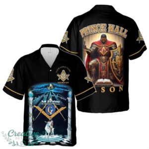 Customize Name Riding The Goat F&AM Prince Hall Mason Hawaiian Shirt Product Photo 1