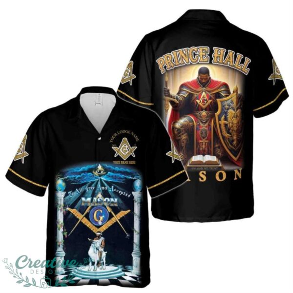 Customize Name Riding The Goat F&AM Prince Hall Mason Hawaiian Shirt Product Photo 1